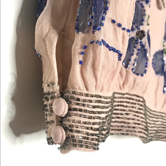 REISS Beaded Top Blouse Cut Out Tie Back Size 6 - Picture 13 of 16